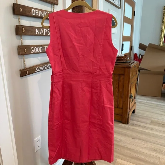 Larry Levine Platinum Cotton Stretch Elegant Pink Sleeveless Dress Size 10 EUC - Picture 2 of 8